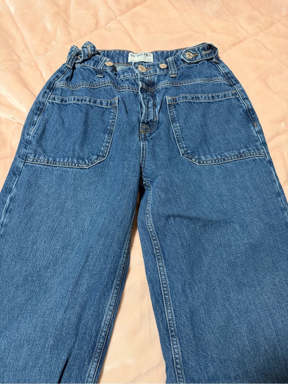 Free People Palmer High-Rise Wide Leg Jeans in Classic Blue
